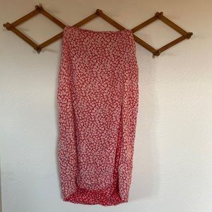 Red Floral Skirt